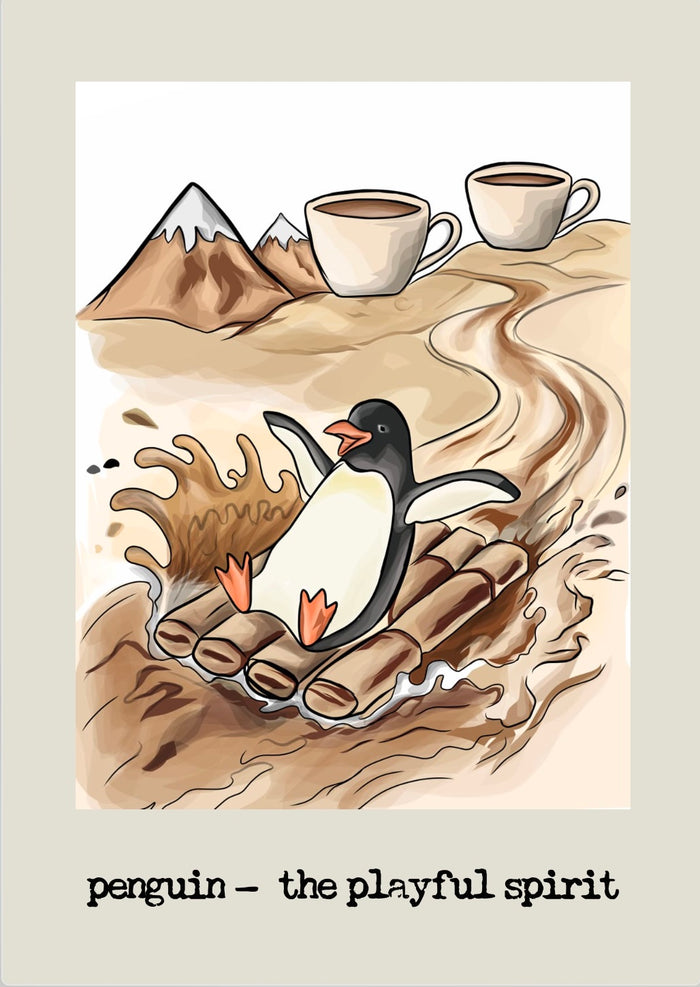 Penguin sliding playfully